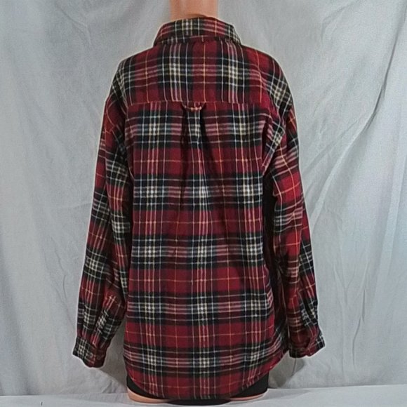Men's Smiths Workwear Sherpa Lined Flannel Shirt Jacket - Red Plaid - L -NWOT - Picture 3 of 4